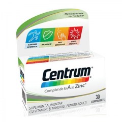 Centrum de la A la Zinc, 30 comprimate, Gsk